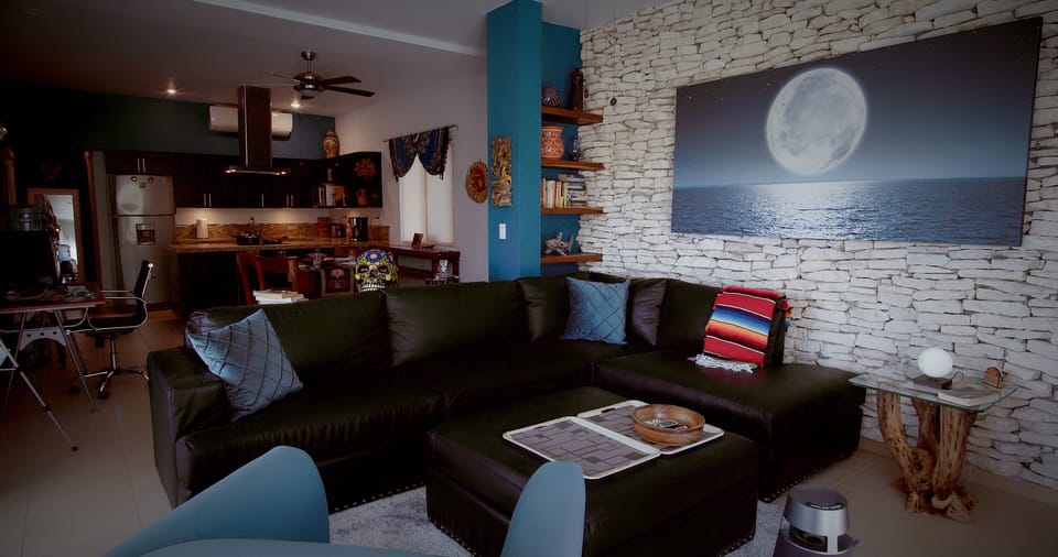 Open concept living & dining room makes Casa Luna del Sol very roomy.