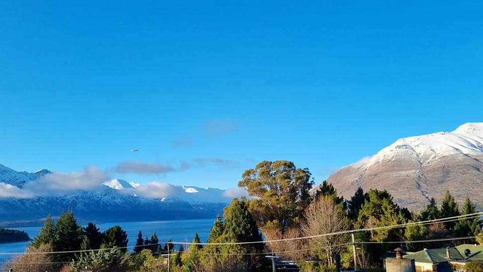 Snow capped mountains in winter