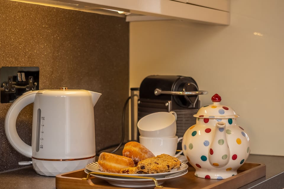 Kitchen with Nespresso Pixie coffee machine