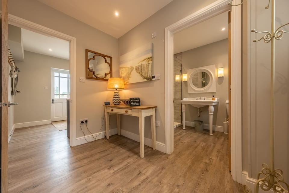 First floor: Hallway leading to shower room