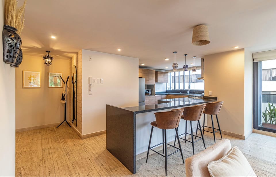 Premium Apartment | Private kitchen | Fridge, microwave, espresso maker, electric kettle
