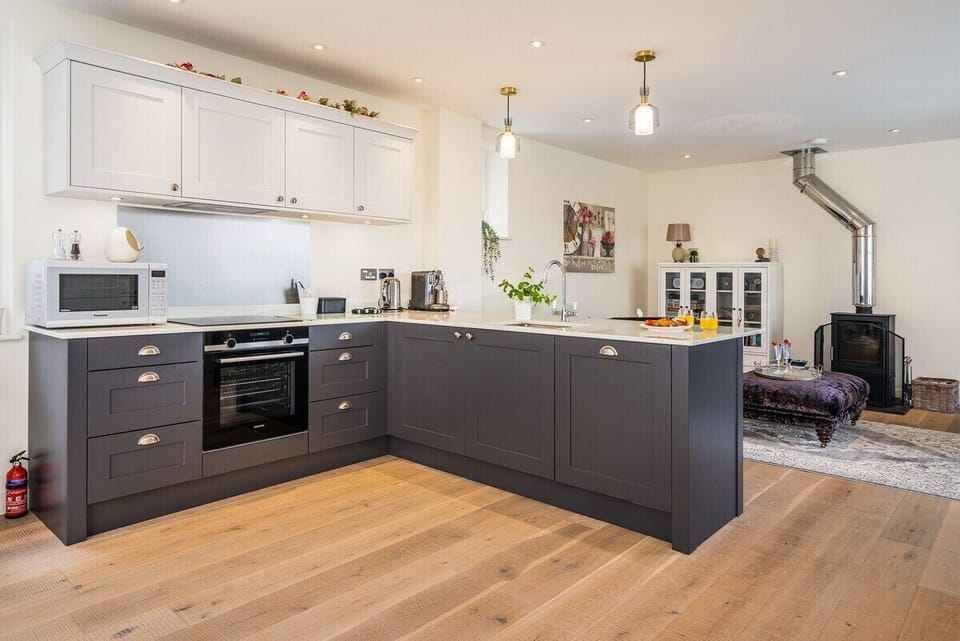 As you go up the stairs to the first floor you will find the spacious, open-plan kitchen/ diner/ living room. 