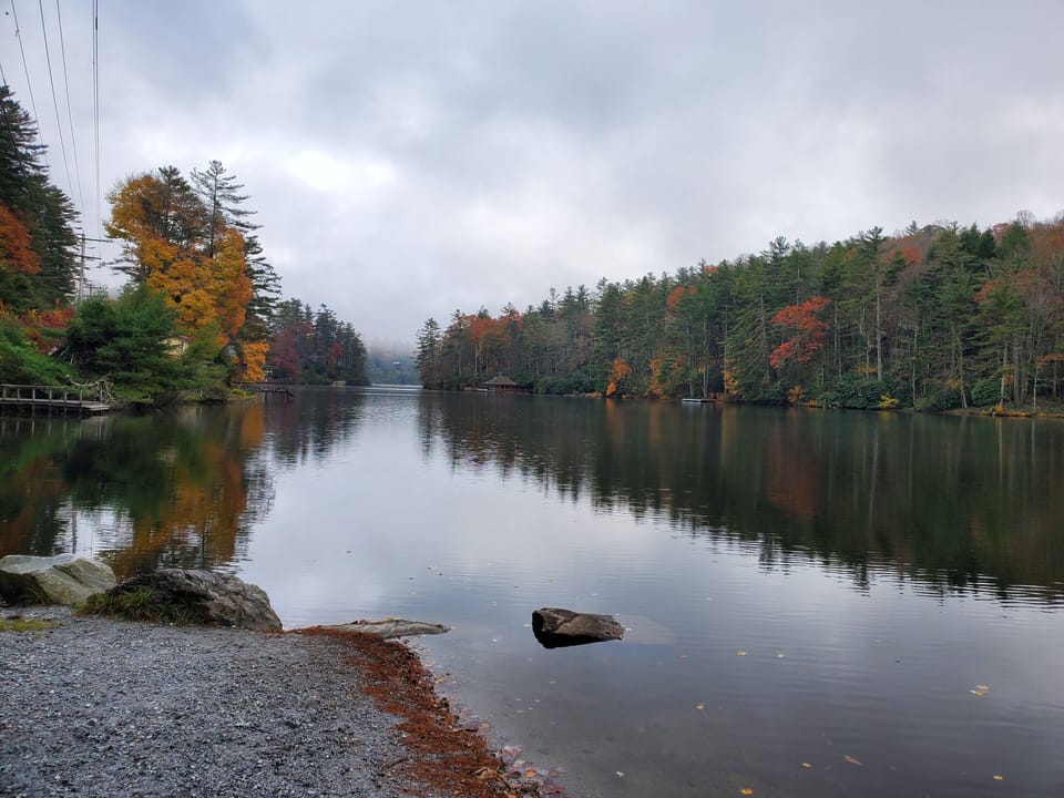 Heading to Highlands, you'll discover Lake Sequoyah. Stop and breathe!