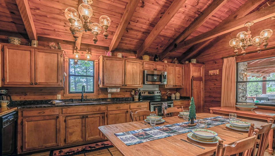 Kitchen boasts granite countertops