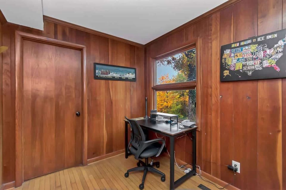 Small desk area, perfect for a little work or homework.