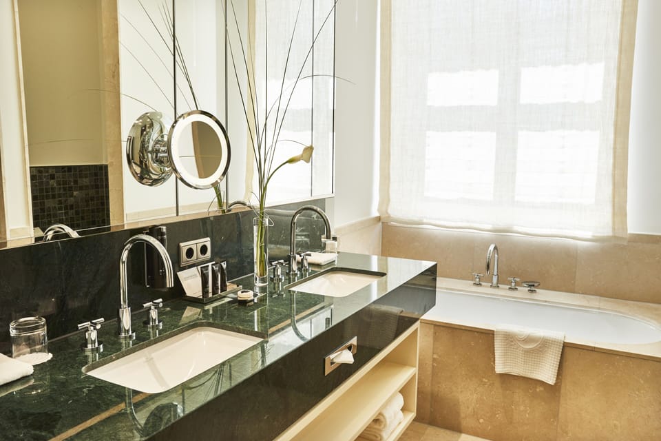 Rainfall showerhead, free toiletries, hair dryer, bathrobes