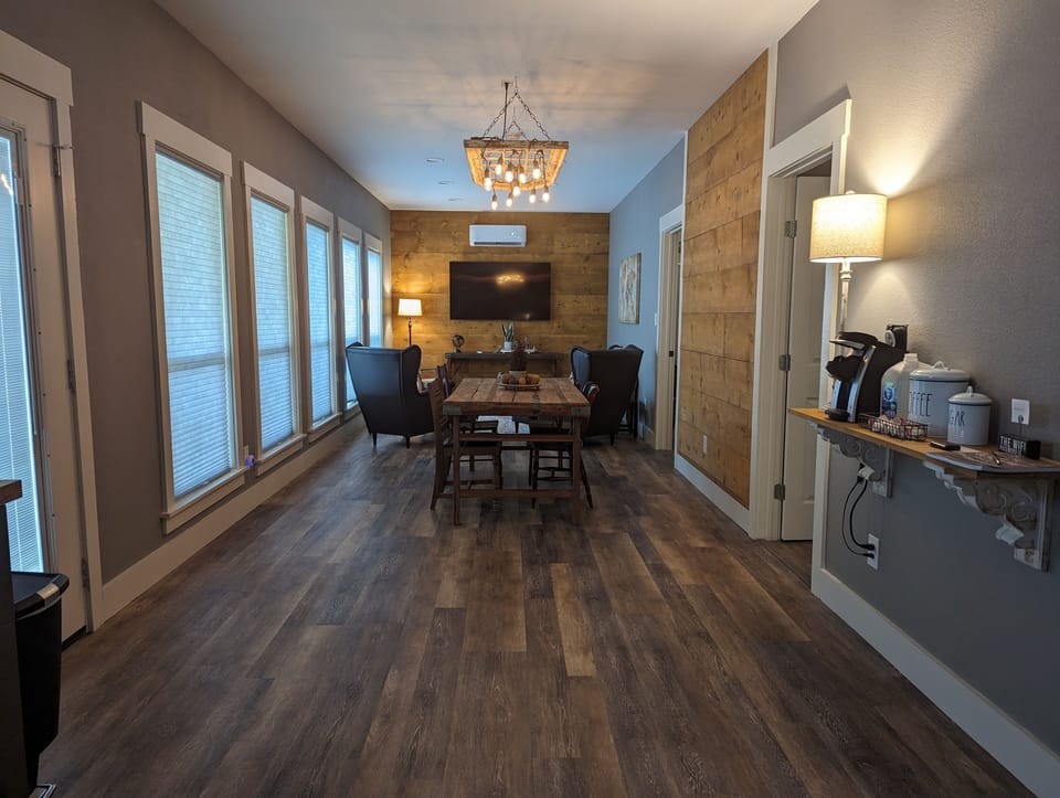 Coffee bar in the kitchen, dining area, living room