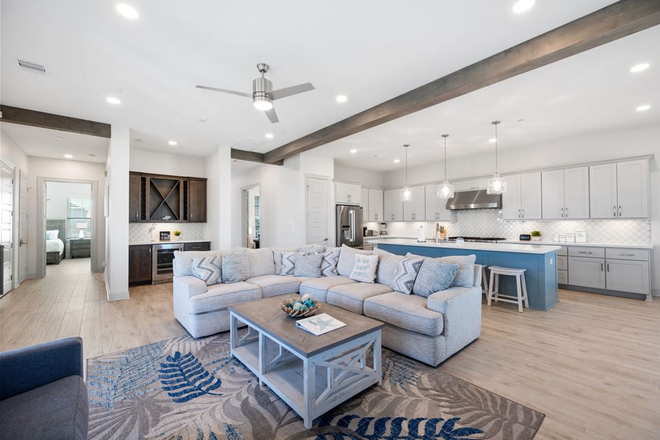 Main family room and kitchen