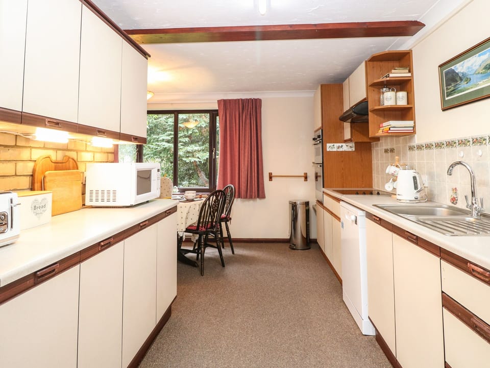 Fridge, dishwasher, electric kettle, toaster