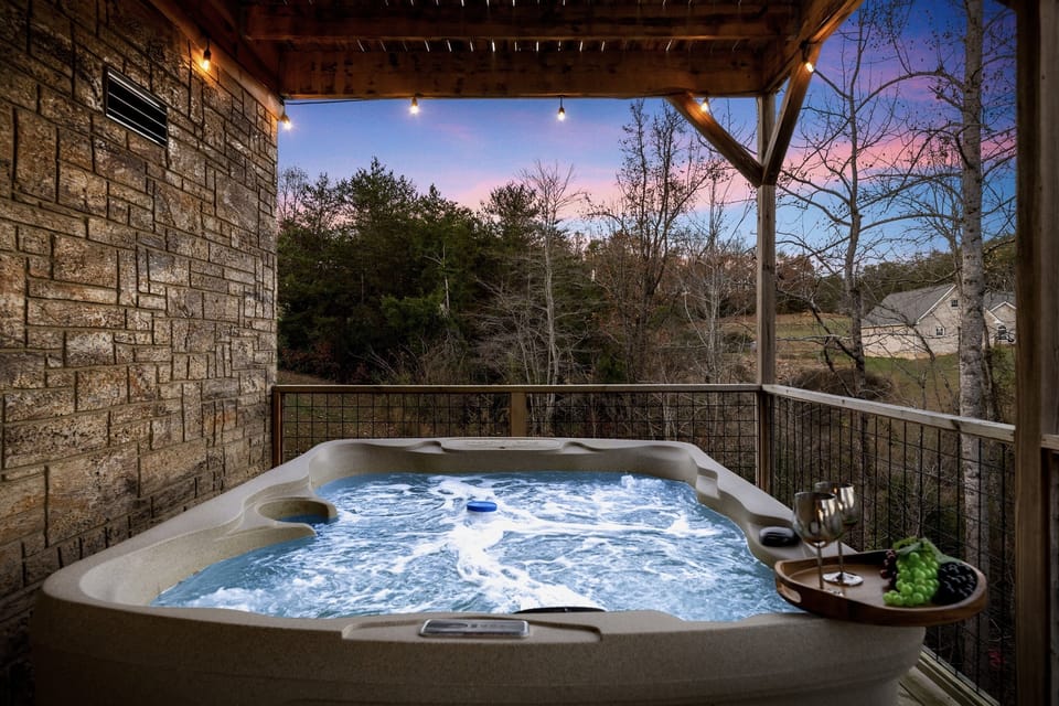 Soak away your cares while you enjoy the views from the hot tub