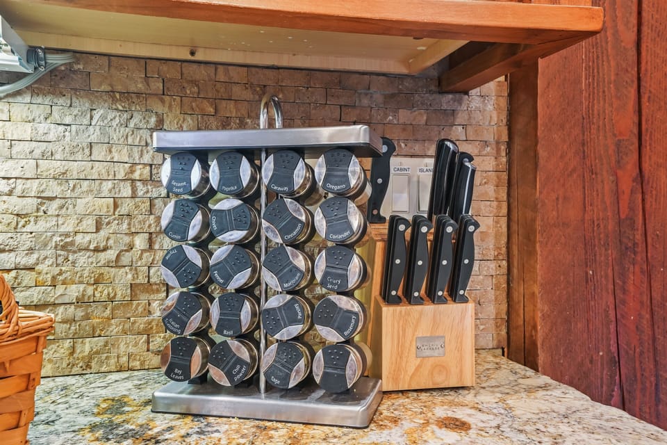 Well equipped with spices for a gourmet meal