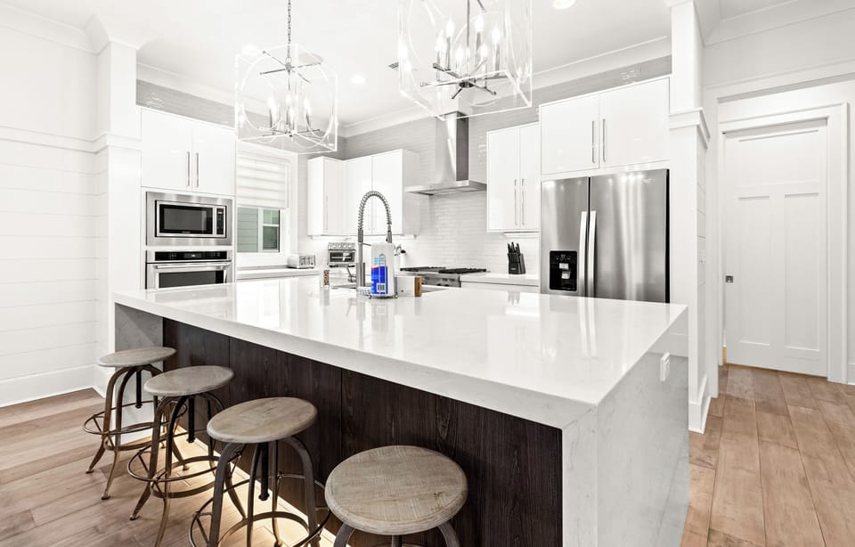 Gourmet kitchen is well supplied for cooking