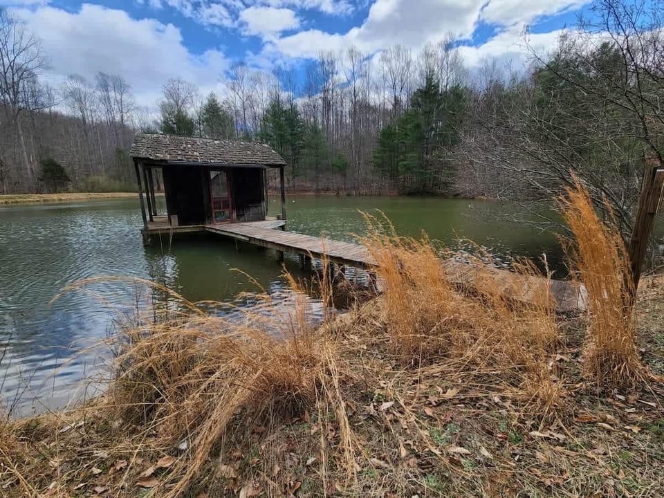 Private lake with calm water views