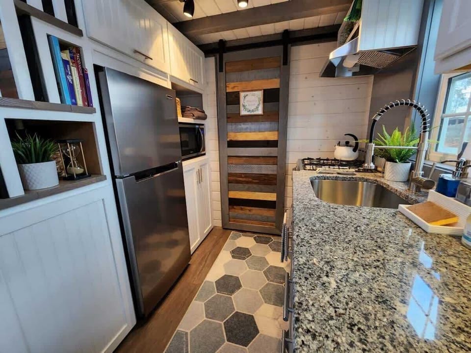 Large refrigerator and organized storage area