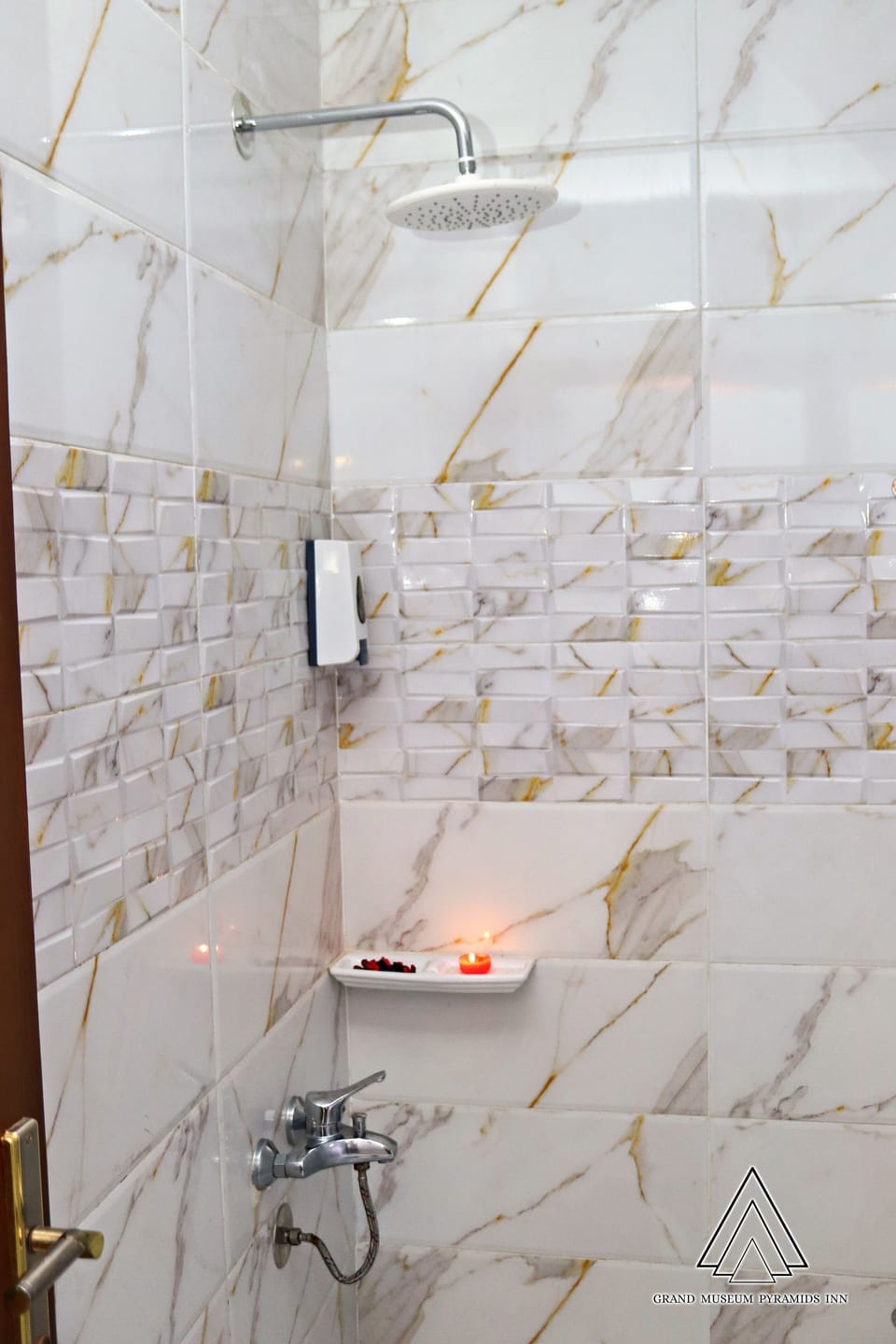 Hair dryer, bidet, towels, soap