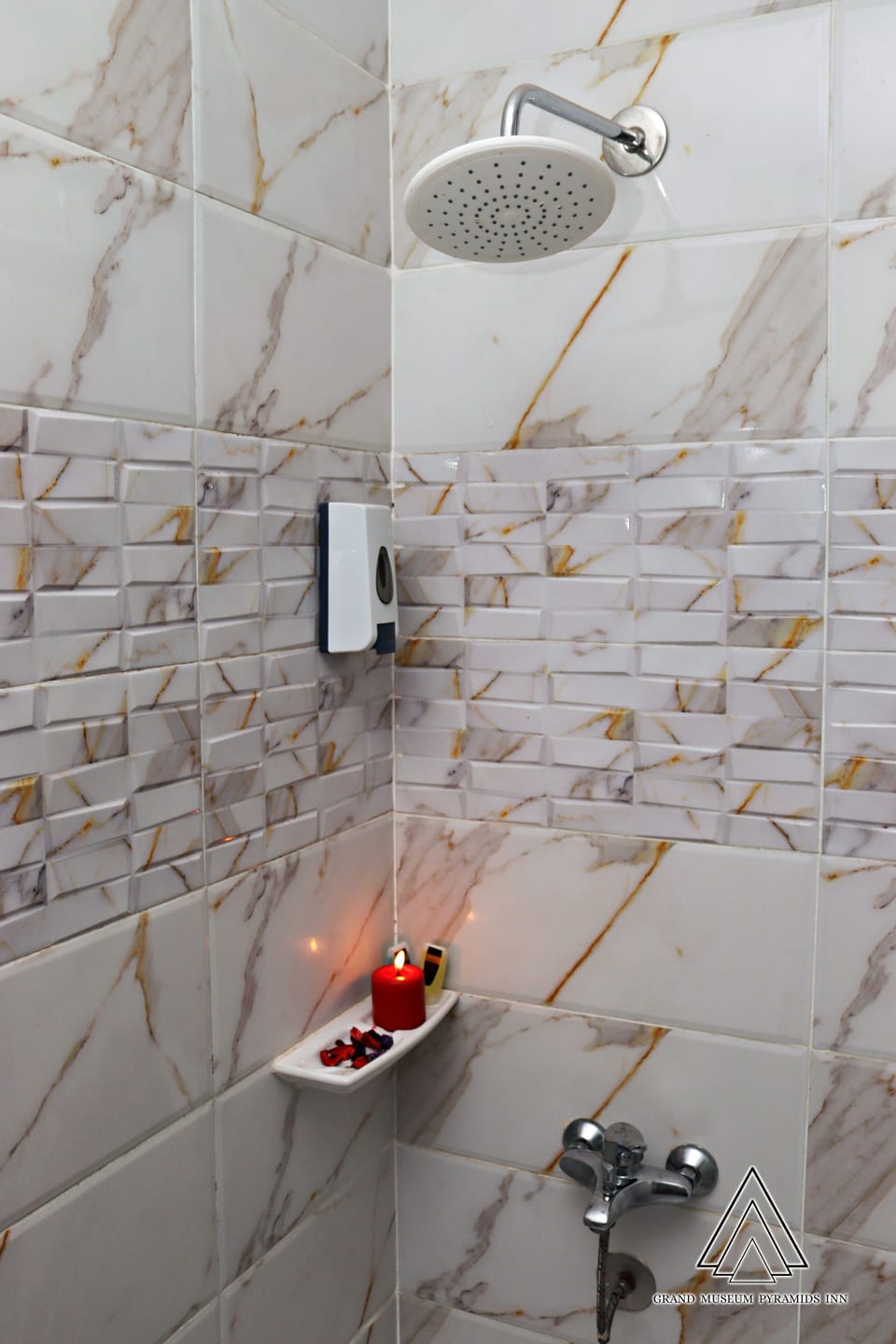 Hair dryer, bidet, towels, soap
