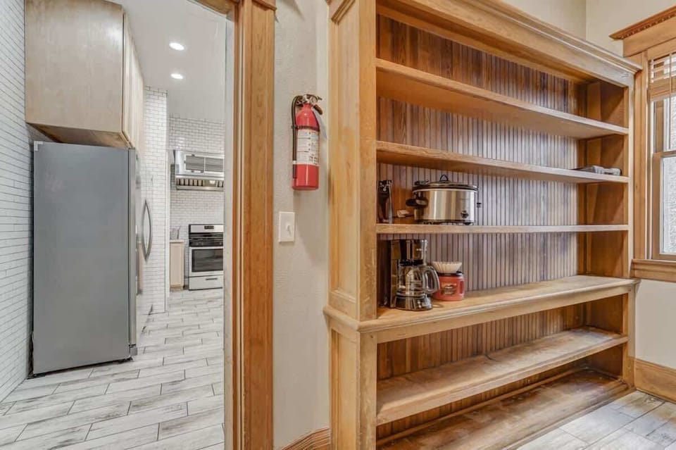Our Airbnb offers extra space to stow away your culinary essentials. Enjoy the convenience of a well-organized kitchen!