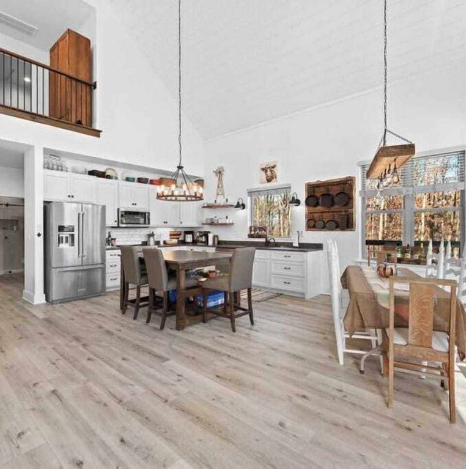 Main floor, kitchen and dining area.