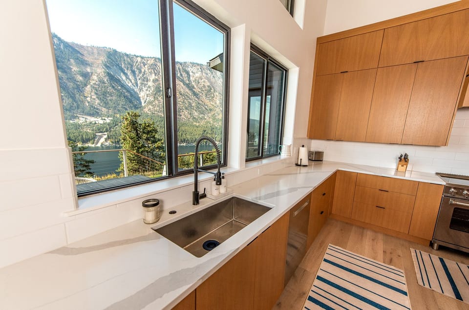 Lake views from the kitchen sink