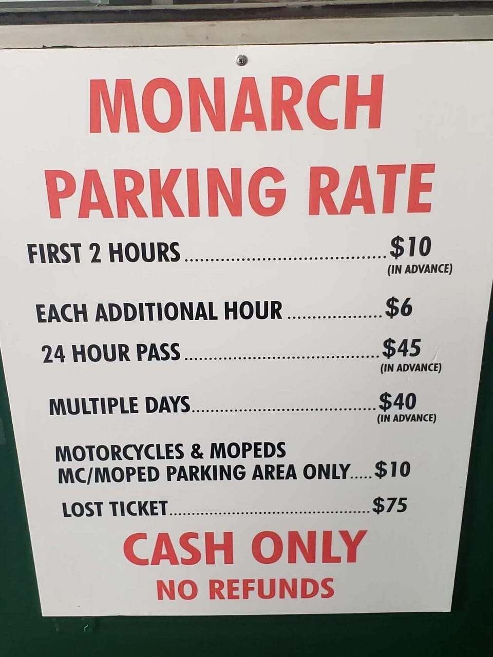 In-building parking for a fee 