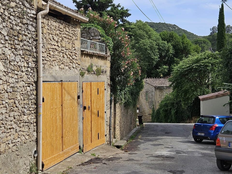 Garage with road parking