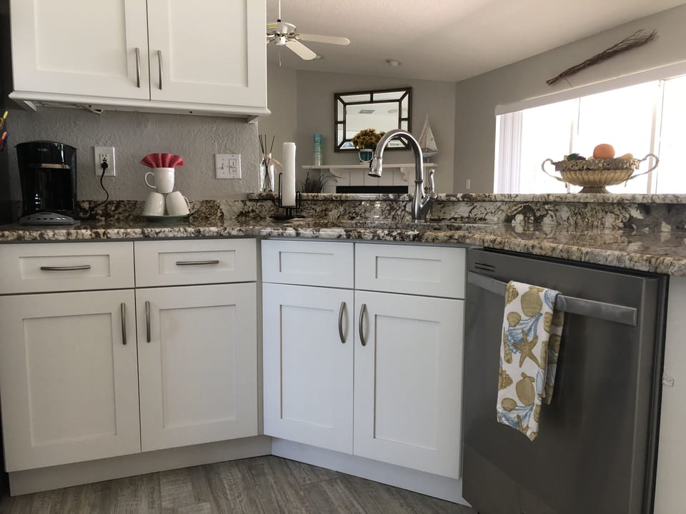 Kitchen facing living room