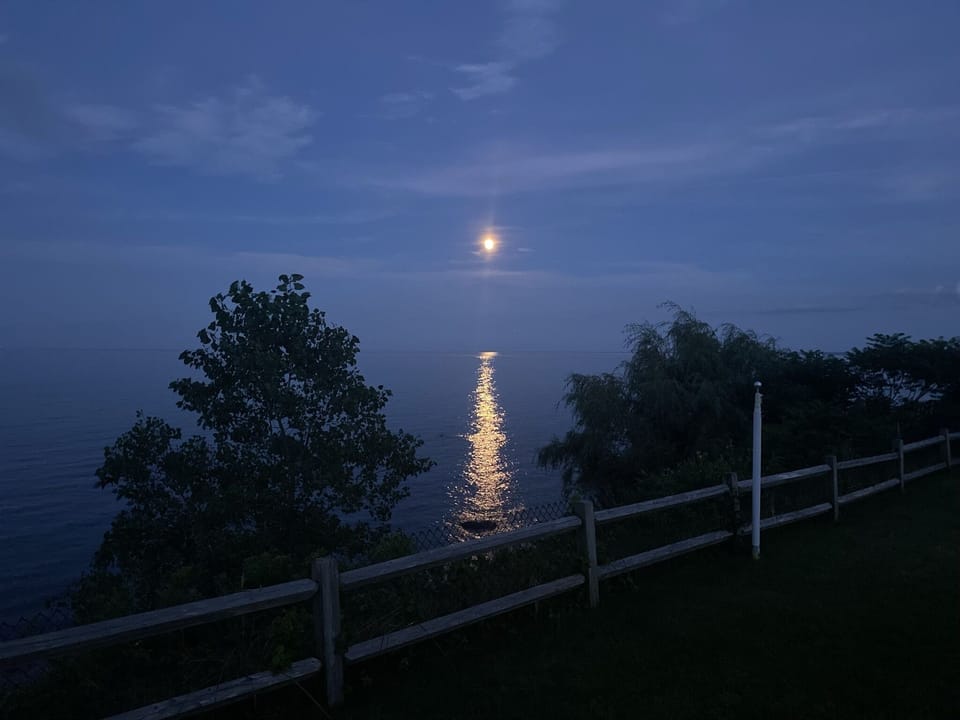 Moon rise over cape cod bay