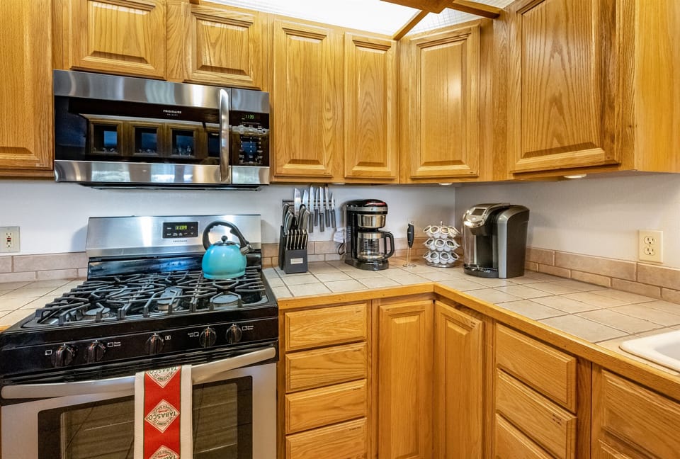 This kitchen is fully stocked and ready for your home cooked meals!
