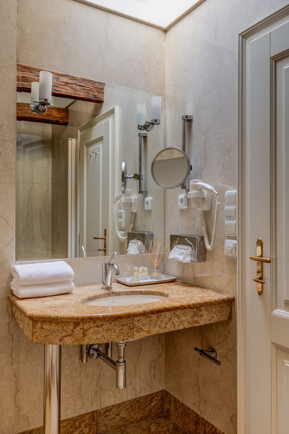 Premier Suite | Bathroom | Designer toiletries, hair dryer, bathrobes, slippers