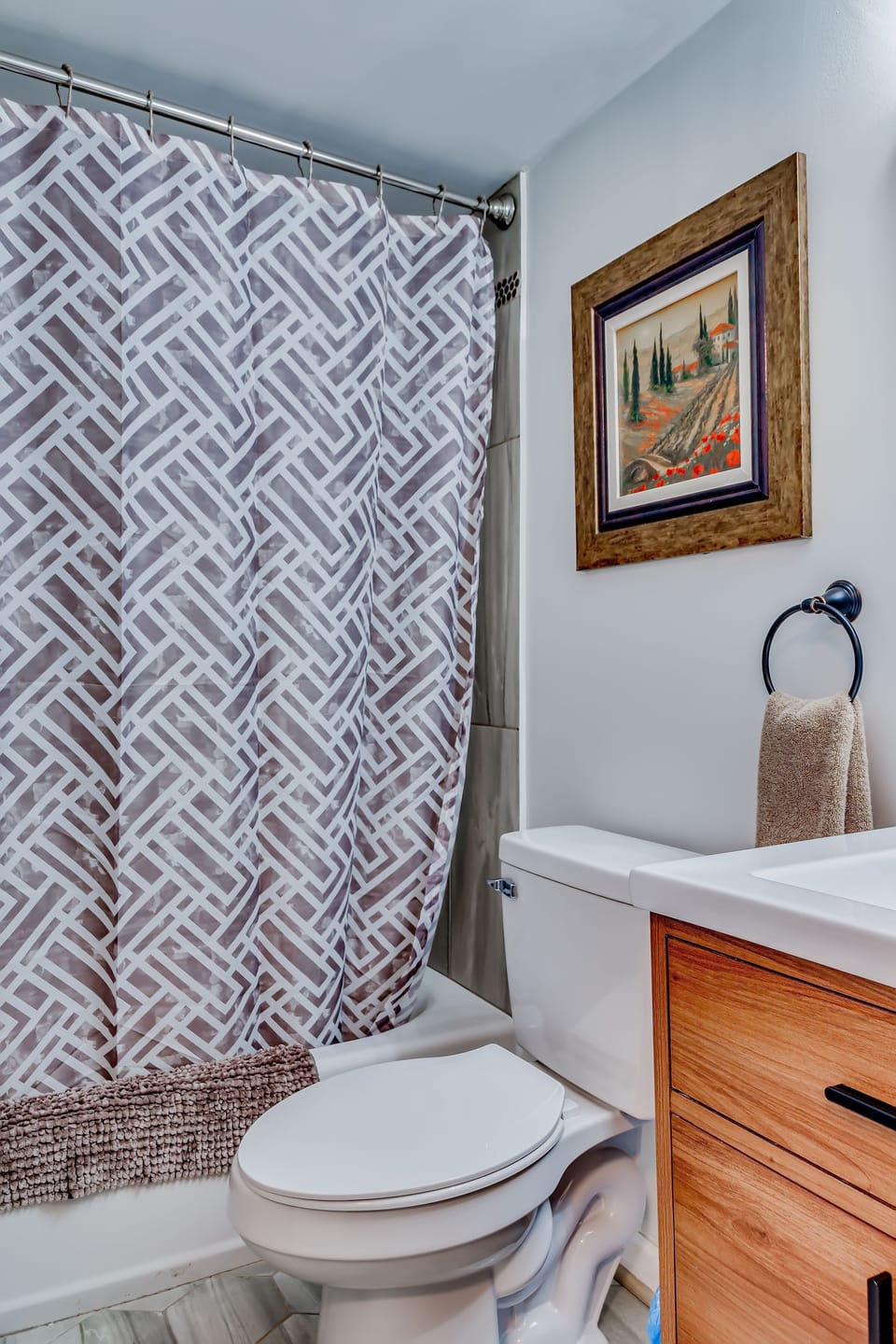 Hall bath shower and Tub