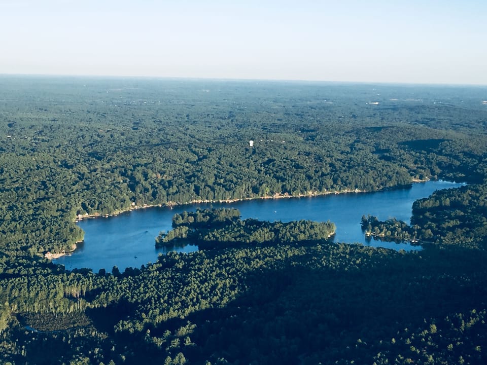 Aerial view of Baboosic Lake