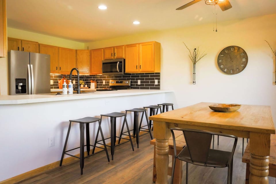 Updated kitchen is great for sharing laughs while making a meal
