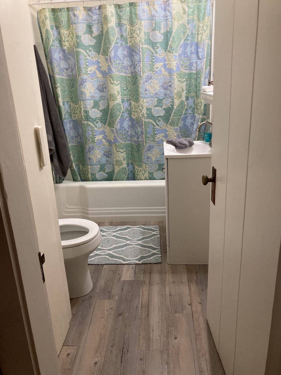 1 clean Full bath with tub and shower and all new linens, new flooring.
