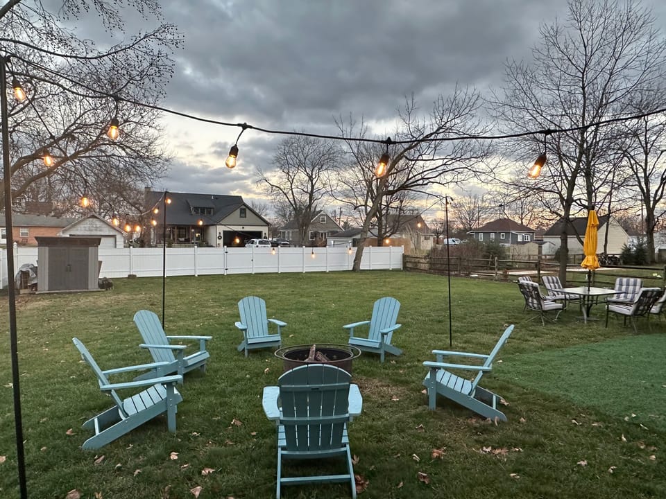 Firepit; large backyard