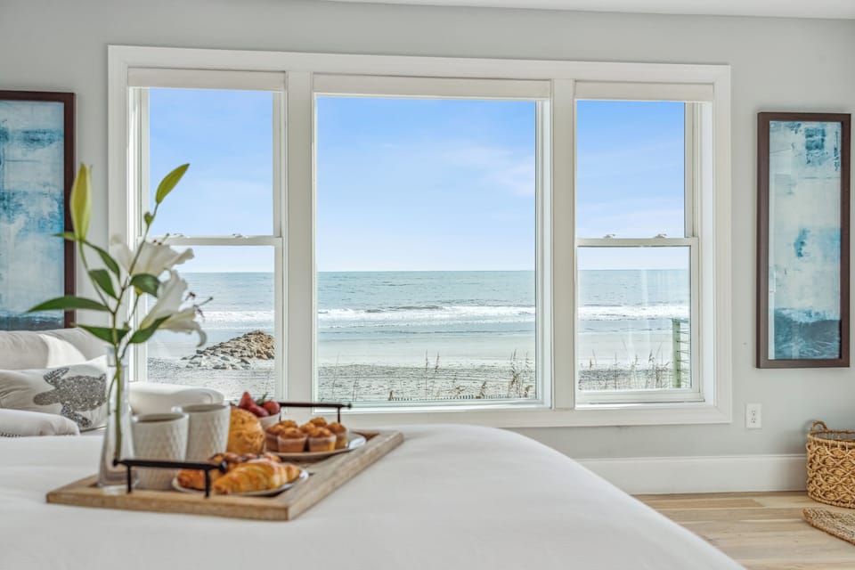 Enjoy beautiful ocean views from the primary bedroom.