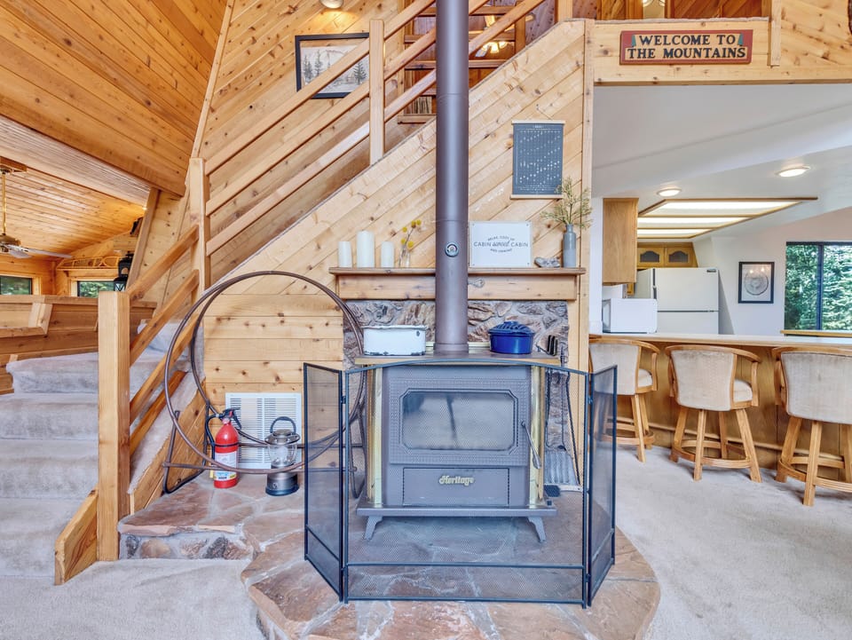 Main level woodburner/Wood not provided
