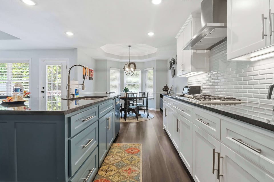 Large kitchen for cooking and sharing meals