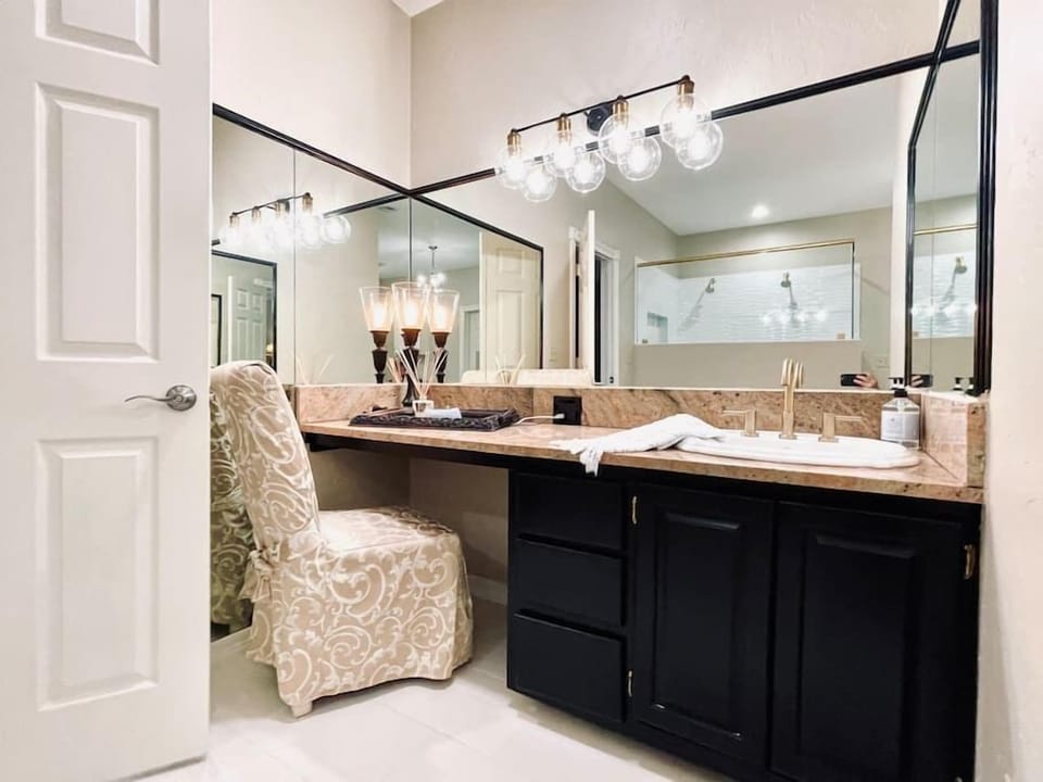 Bathroom Mirror and Seating