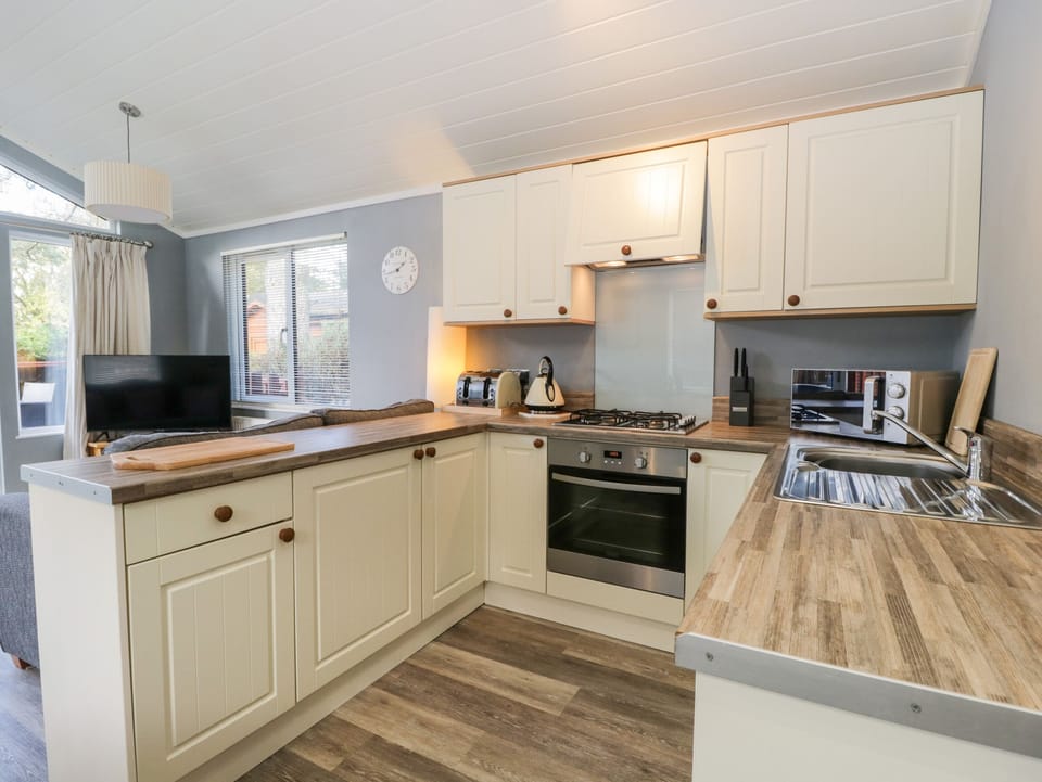 Fridge, dishwasher, electric kettle, toaster