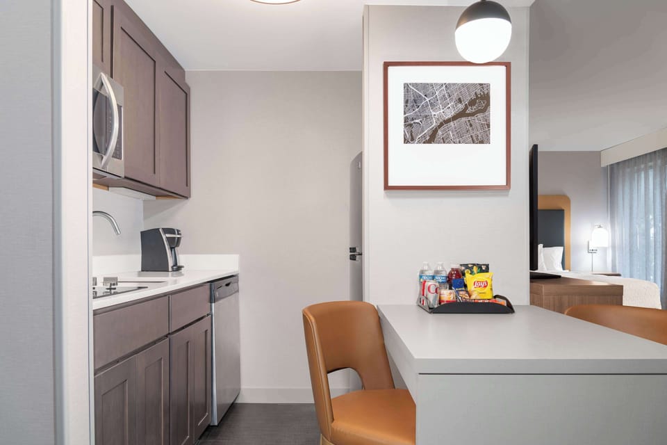 Premium Studio, 1 King Bed, Non Smoking | Private kitchen | Full-size fridge, microwave, coffee/tea maker, cookware/dishes/utensils