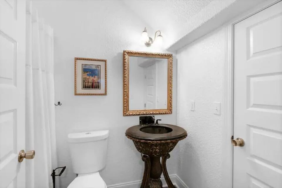 Main house.  1st floor.  Bed 1 private full bath with island style vanity