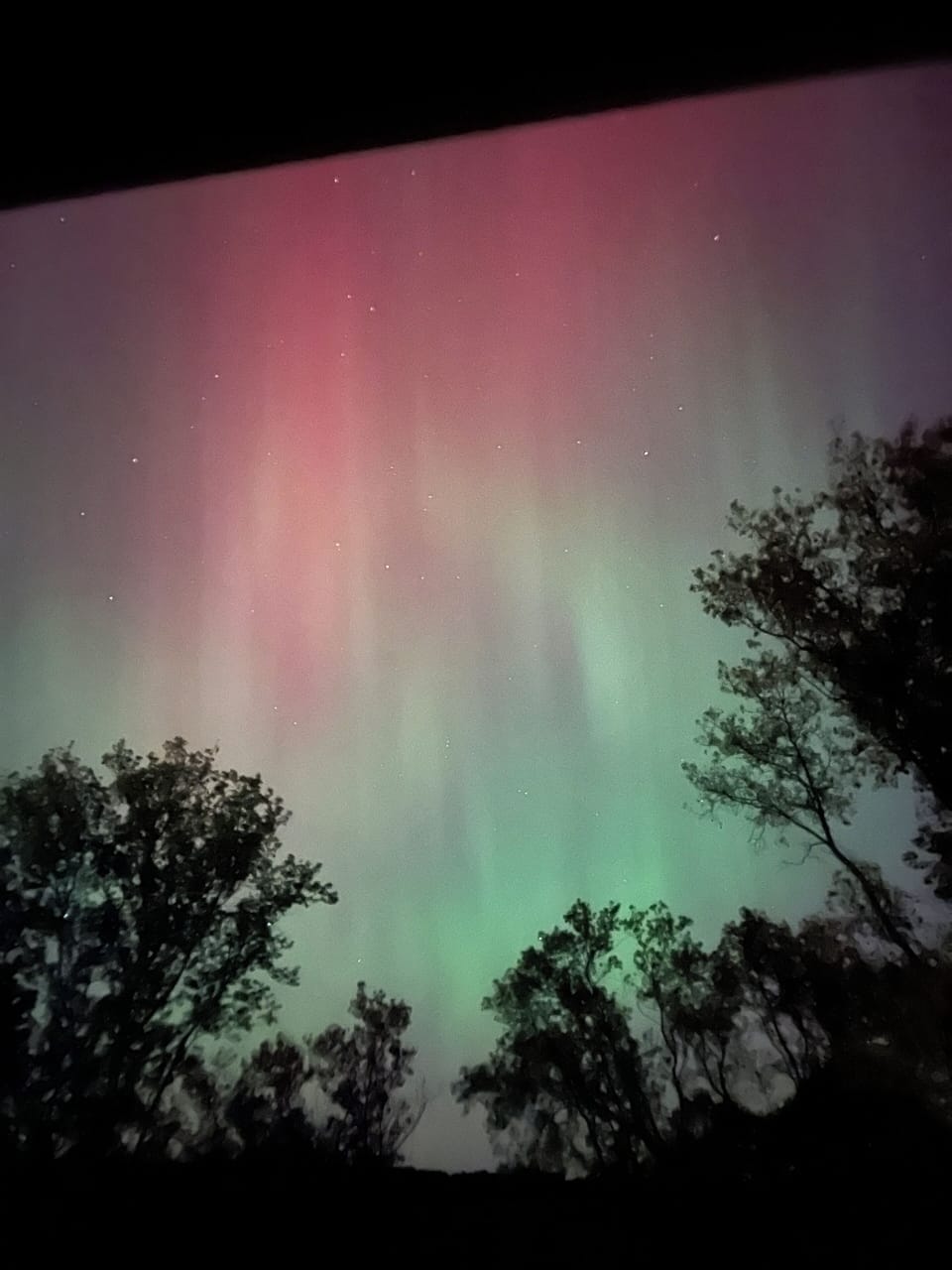 Northern lights viewed from the porch