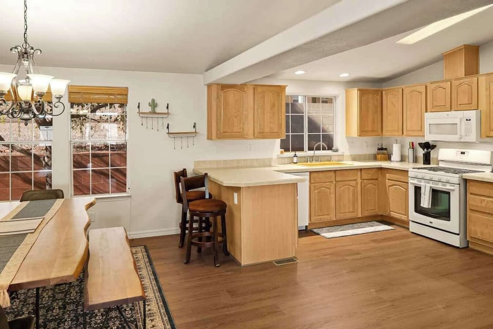 Counter seating for help in the kitchen or casual breakfast.