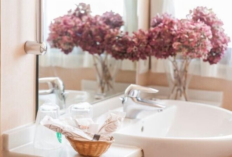 Jetted tub, hydromassage showerhead, free toiletries, hair dryer