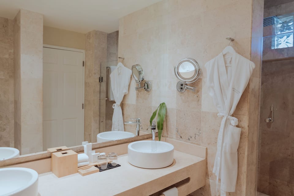 Privileged Deluxe | Bathroom | Shower, eco-friendly toiletries, hair dryer, bathrobes