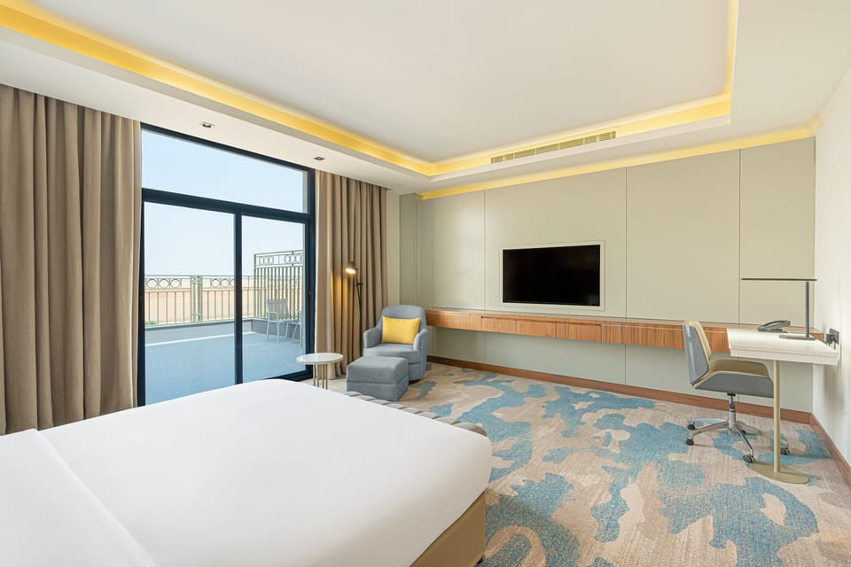 In-room safe, desk, laptop workspace, blackout drapes