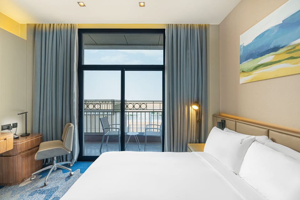 In-room safe, desk, laptop workspace, blackout drapes