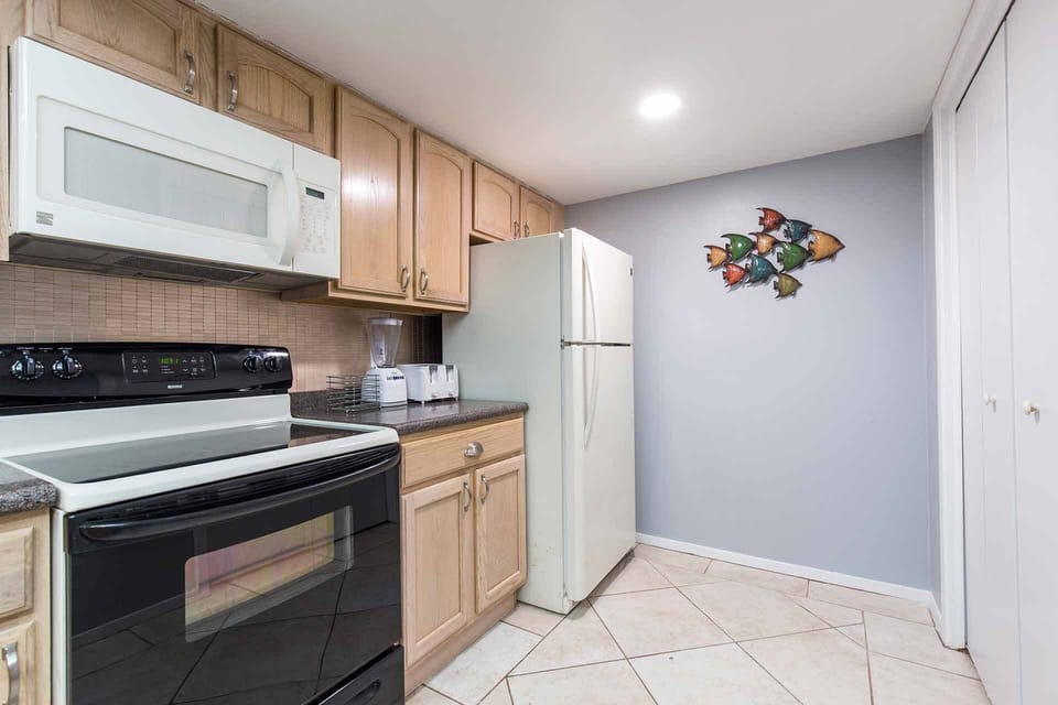 Our kitchen will have everything you need except the groceries! Visit our charming local grocery, Blue Marlin, and stock up seasonal faves!