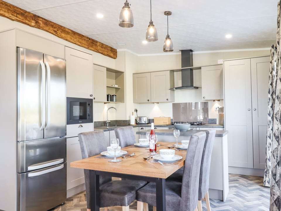 Fridge, dishwasher, electric kettle, toaster