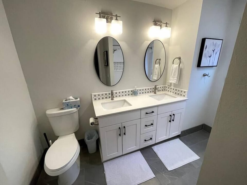 Primary bathroom connected to bedroom.